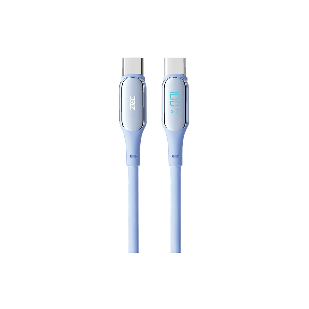 สายชาร์จเร็วซิลิโคน 100W USB-C to USB-C ZTEC ZC541 สีฟ้า 1.5 เมตร รองรับชาร์จเร็ว PD3.1 , PPS , QC4.0_0